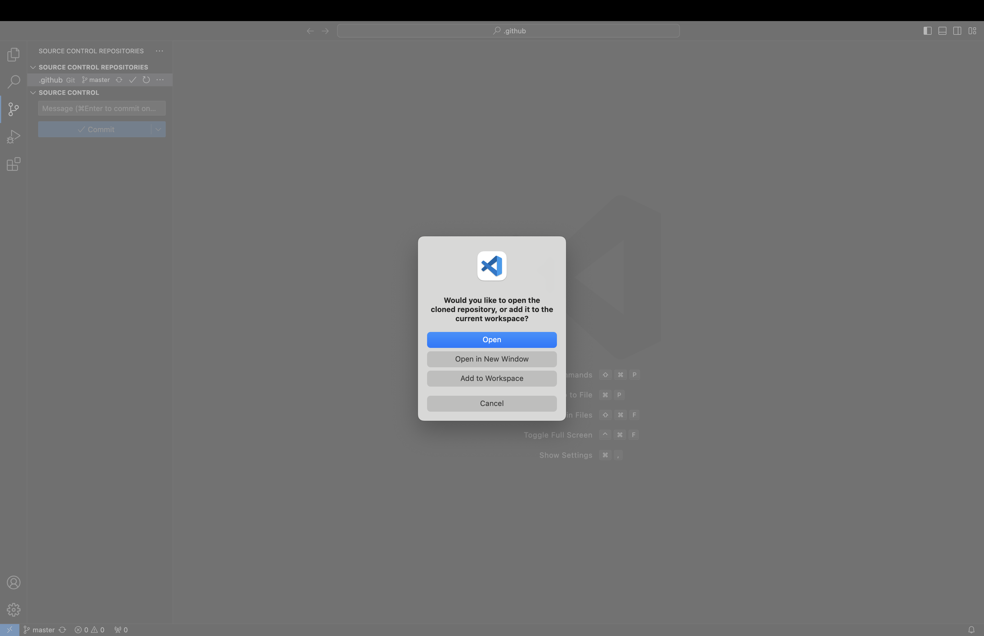 Step 10. Since you have files in your workspace already the dialog box from Step 7 will change and you will want to select "Add to Workspace" instead of "Open".