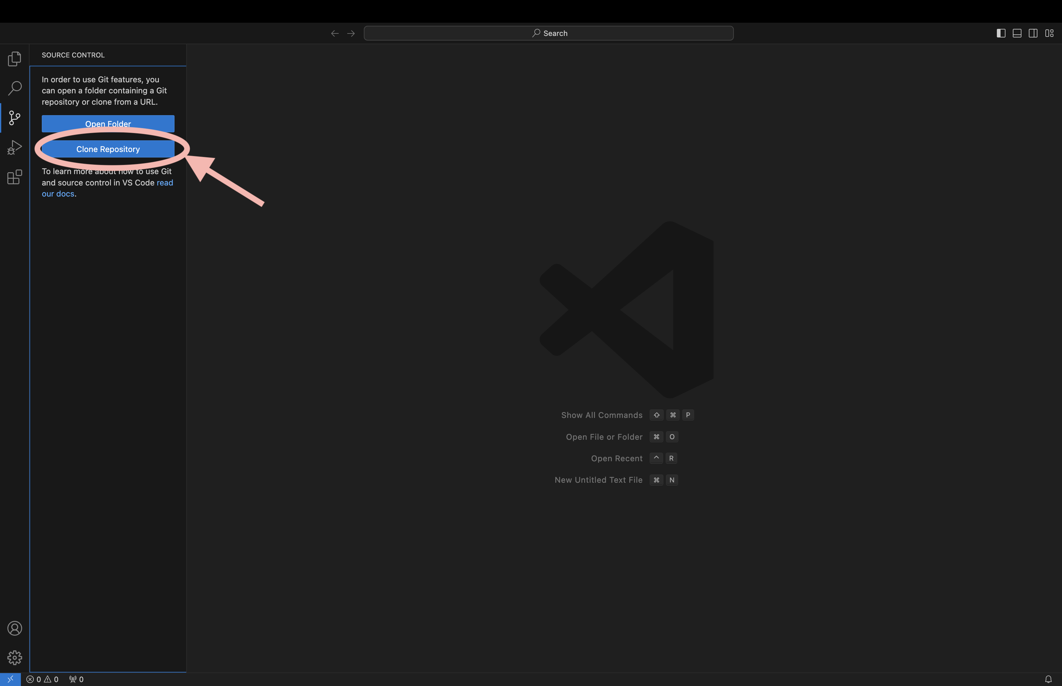 Step 2. (With git installed) click "Clone Repository".